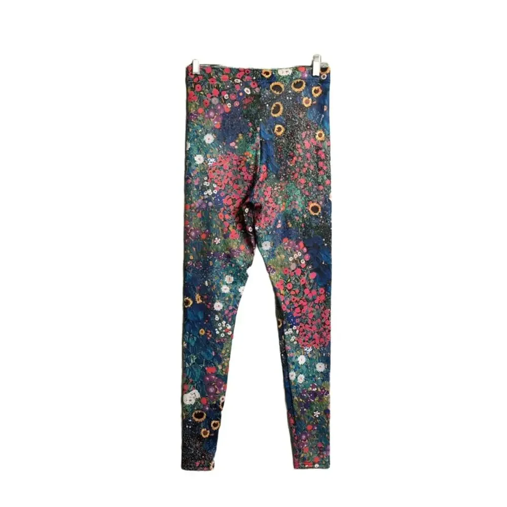 BlackMilk Multi-Color Floral Vibrant Art Inspired Leggings Pants M - Picture 1 of 9